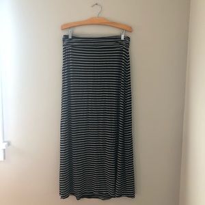 J. Crew black & white striped maxi skirt